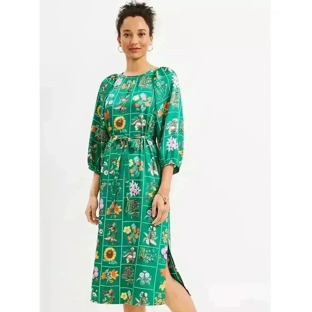Floral Green Midi Dress